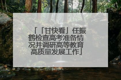 「甘快看」任振鹤检查高考准备情况并调研高等教育高质量发展工作