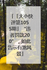 「大小快评第1055期」“违者罚款200”，如此告示有煞风景