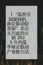 “瓜香引凤聚商机 政企联动促发展”北京大兴庞各庄镇 2025 年西瓜季政企联动产业推介活动圆满举行