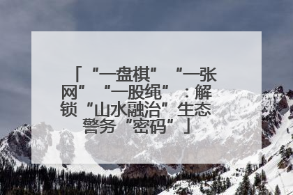 “一盘棋”“一张网”“一股绳”：解锁“山水融治”生态警务“密码”