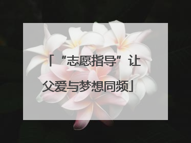 “志愿指导”让父爱与梦想同频