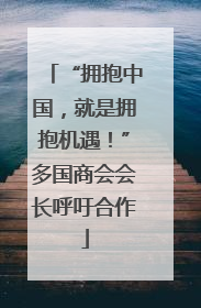 “拥抱中国，就是拥抱机遇！”多国商会会长呼吁合作