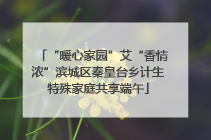 “暖心家园”艾“香情浓”滨城区秦皇台乡计生特殊家庭共享端午