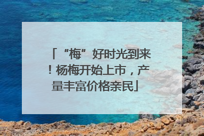 “梅”好时光到来！杨梅开始上市，产量丰富价格亲民