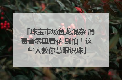 珠宝市场鱼龙混杂 消费者雾里看花 别怕！这些人教你慧眼识珠
