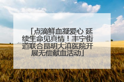点滴鲜血凝爱心 延续生命见真情！丰宁街道联合昆明大滇医院开展无偿献血活动