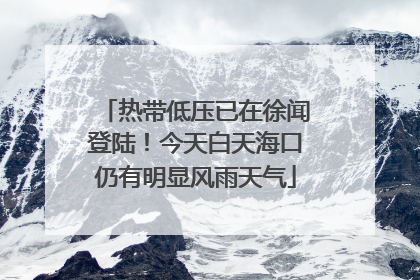 热带低压已在徐闻登陆！今天白天海口仍有明显风雨天气