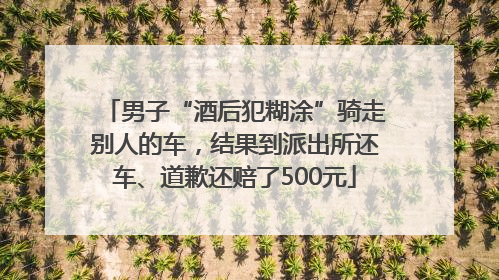 男子“酒后犯糊涂”骑走别人的车，结果到派出所还车、道歉还赔了500元