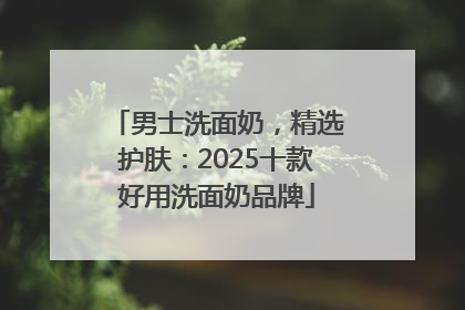 男士洗面奶，精选护肤：2025十款好用洗面奶品牌