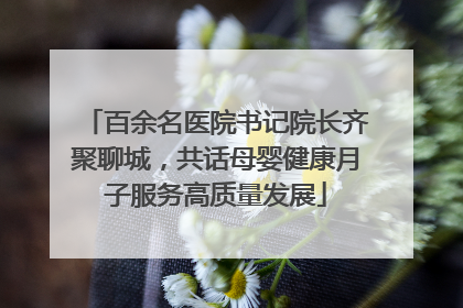 百余名医院书记院长齐聚聊城，共话母婴健康月子服务高质量发展
