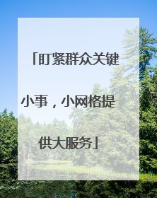 盯紧群众关键小事，小网格提供大服务