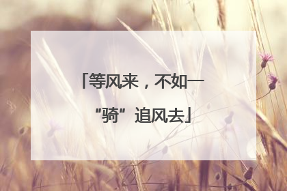 等风来，不如一“骑”追风去