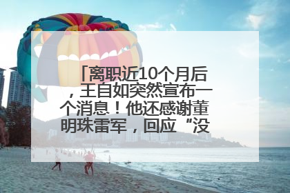 离职近10个月后，王自如突然宣布一个消息！他还感谢董明珠雷军，回应“没看过格力工资条”：真的不那么重要！