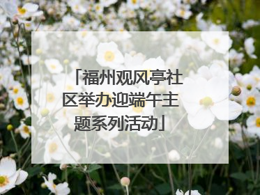 福州观风亭社区举办迎端午主题系列活动