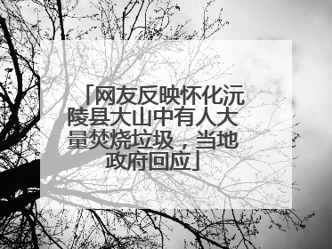 网友反映怀化沅陵县大山中有人大量焚烧垃圾，当地政府回应
