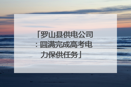 罗山县供电公司：圆满完成高考电力保供任务