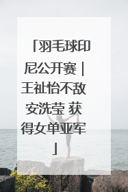 羽毛球印尼公开赛｜王祉怡不敌安洗莹 获得女单亚军