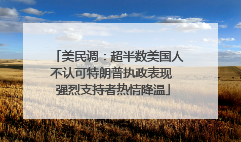 美民调：超半数美国人不认可特朗普执政表现 强烈支持者热情降温