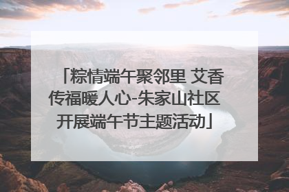 粽情端午聚邻里 艾香传福暖人心-朱家山社区开展端午节主题活动