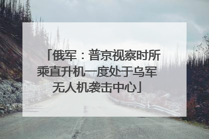 俄军：普京视察时所乘直升机一度处于乌军无人机袭击中心
