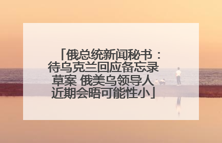 俄总统新闻秘书：待乌克兰回应备忘录草案 俄美乌领导人近期会晤可能性小