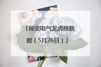 保变电气龙虎榜数据（5月26日）