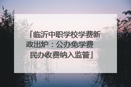 临沂中职学校学费新政出炉：公办免学费 民办收费纳入监管