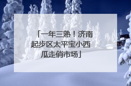 一年三熟！济南起步区太平宝小西瓜走俏市场