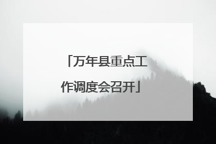万年县重点工作调度会召开