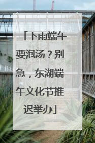 下雨端午要泡汤？别急，东湖端午文化节推迟举办