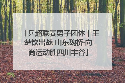 乒超联赛男子团体｜王楚钦出战 山东魏桥·向尚运动胜四川丰谷