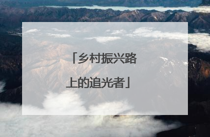 乡村振兴路上的追光者