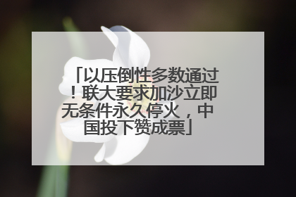 以压倒性多数通过！联大要求加沙立即无条件永久停火，中国投下赞成票