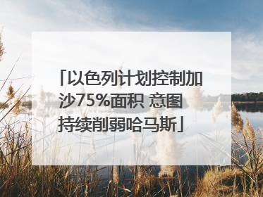 以色列计划控制加沙75%面积 意图持续削弱哈马斯