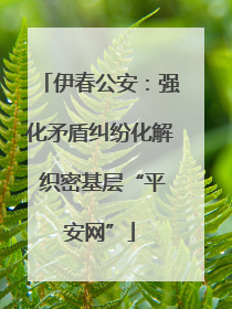 伊春公安：强化矛盾纠纷化解 织密基层“平安网”