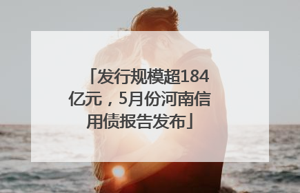 发行规模超184亿元，5月份河南信用债报告发布