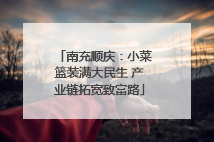 南充顺庆：小菜篮装满大民生 产业链拓宽致富路
