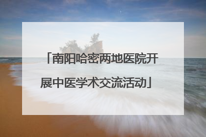 南阳哈密两地医院开展中医学术交流活动