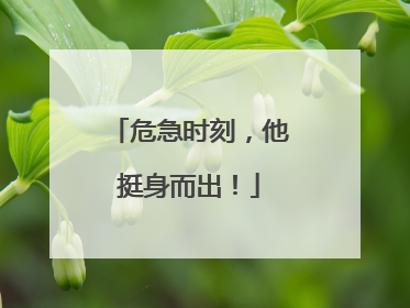 危急时刻，他挺身而出！