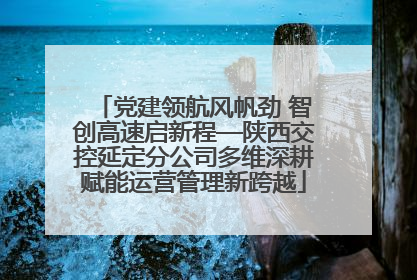 党建领航风帆劲 智创高速启新程—陕西交控延定分公司多维深耕赋能运营管理新跨越