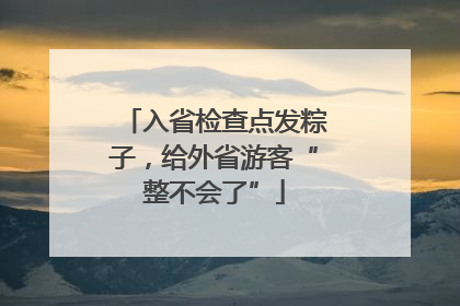 入省检查点发粽子，给外省游客“整不会了”