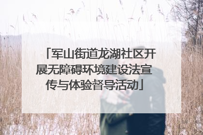 军山街道龙湖社区开展无障碍环境建设法宣传与体验督导活动