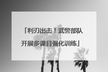 利刃出击！武警部队开展多课目强化训练