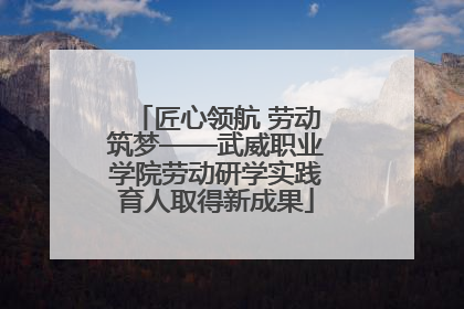 匠心领航 劳动筑梦——武威职业学院劳动研学实践育人取得新成果