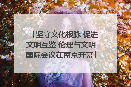 坚守文化根脉 促进文明互鉴 伦理与文明国际会议在南京开幕