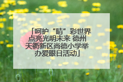 呵护“睛”彩世界点亮光明未来 德州天衢新区尚德小学举办爱眼日活动