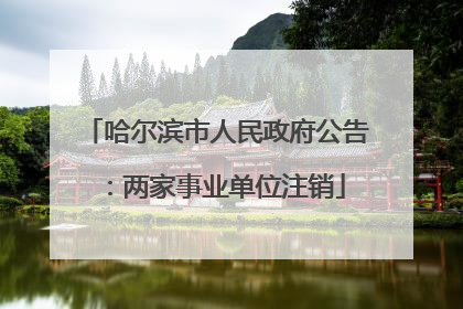 哈尔滨市人民政府公告：两家事业单位注销