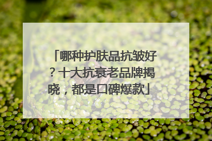 哪种护肤品抗皱好？十大抗衰老品牌揭晓，都是口碑爆款