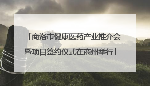 商洛市健康医药产业推介会暨项目签约仪式在商州举行