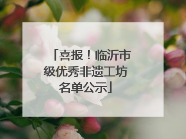 喜报！临沂市级优秀非遗工坊名单公示